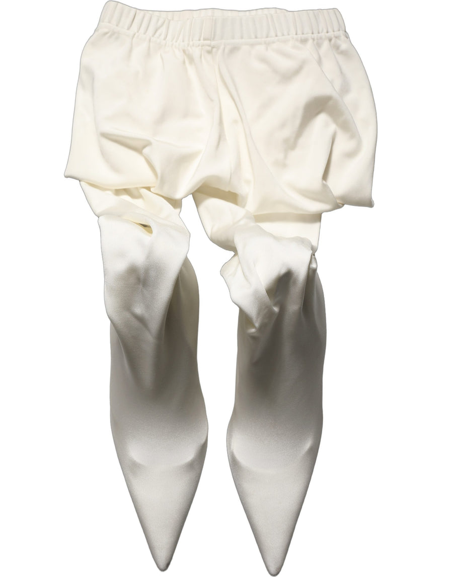 White High Heels Pumps Jersey Tights Shoes