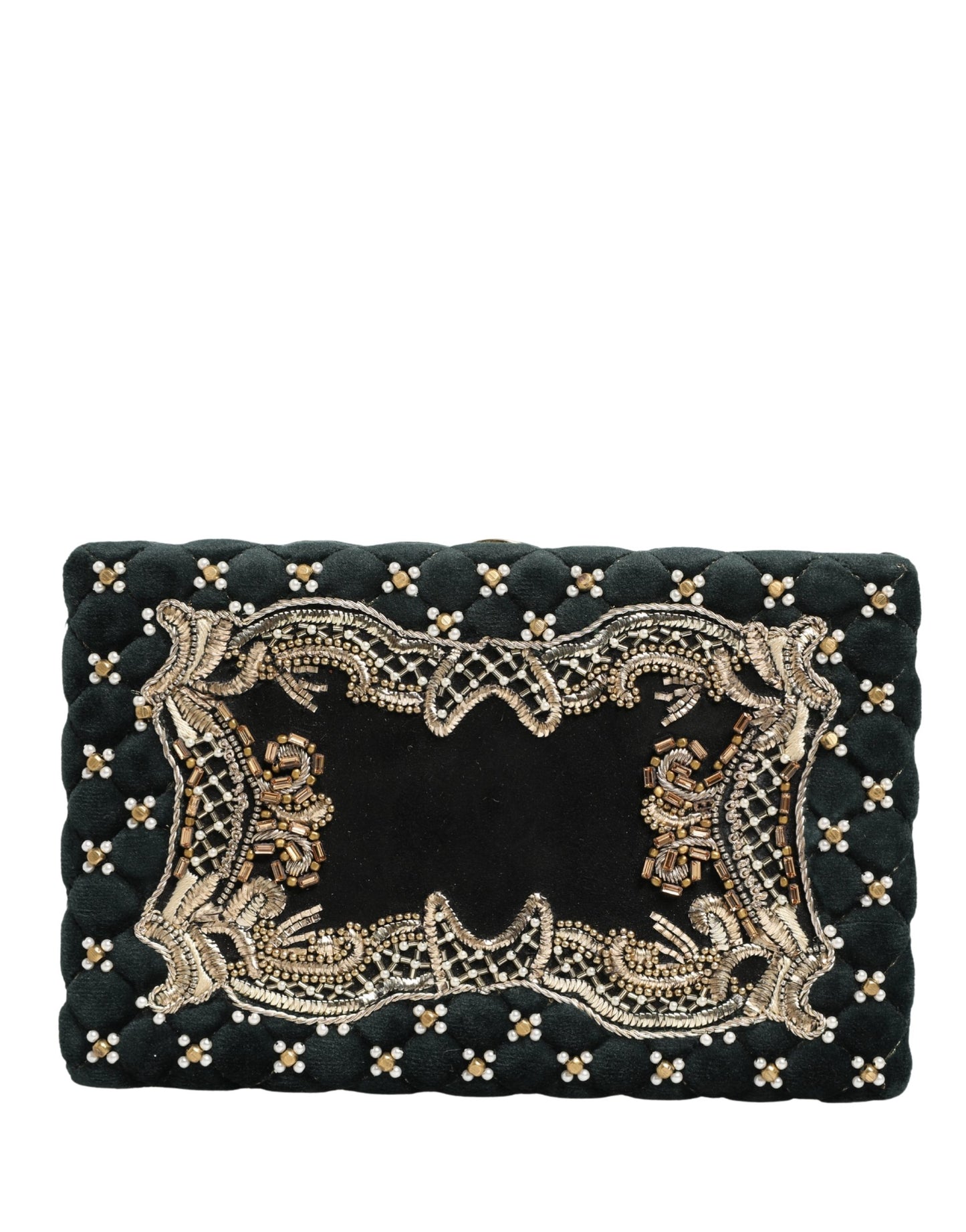 Black Velvet Gold Frame Clutch Evening Clutch Purse Bag