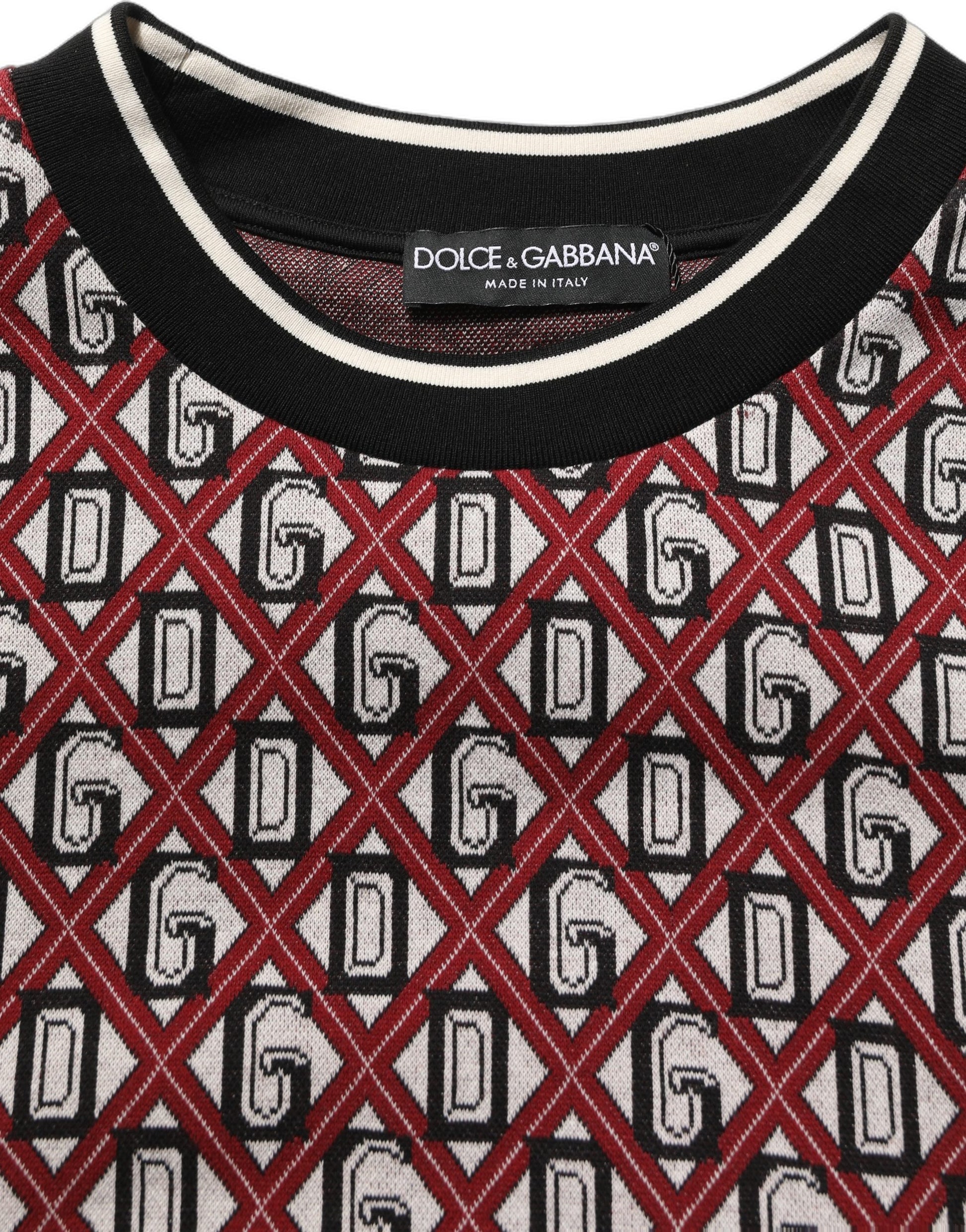Red Logo Cotton Jacquard Sweatshirt Sweater