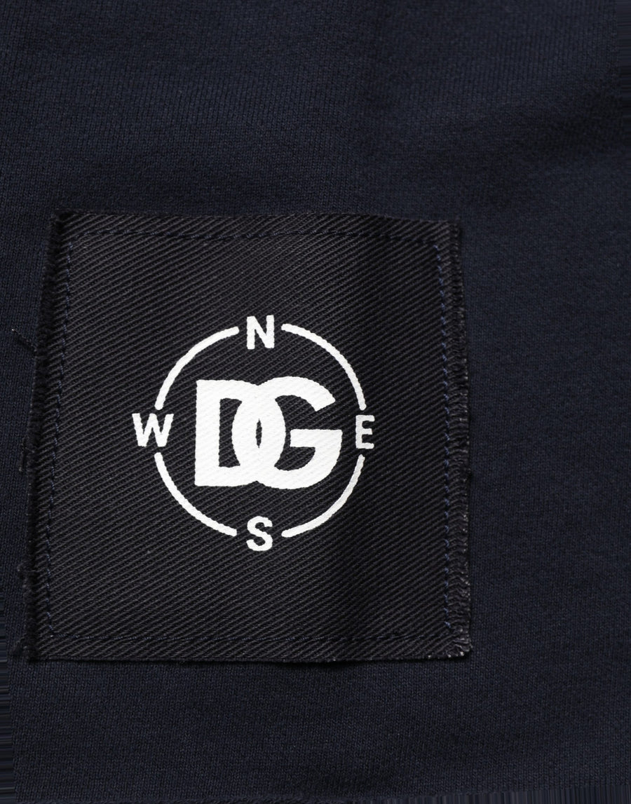 Dark Blue Logo Cotton Sweatshirt Sweater