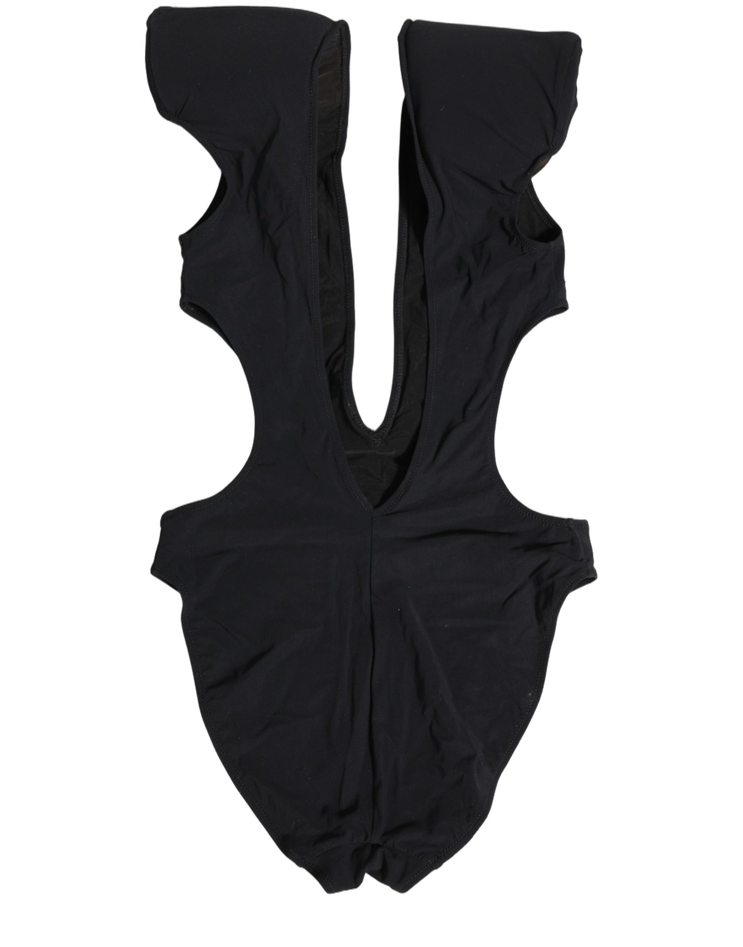 Black Logo Embellished Cutout One Piece Swimwear
