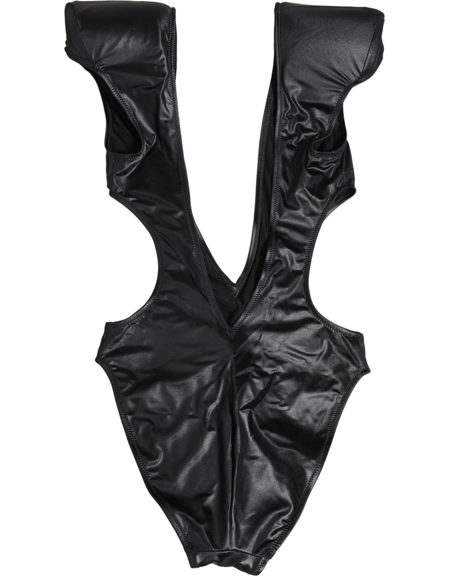 Black Deep V-Neck Cutout One Piece Swimwear