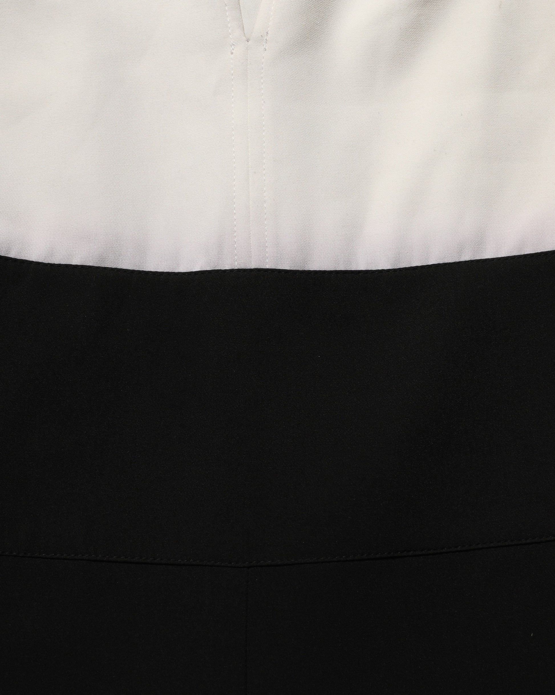 White Black Plunging Neck Sleeveless Bodysuit Dress