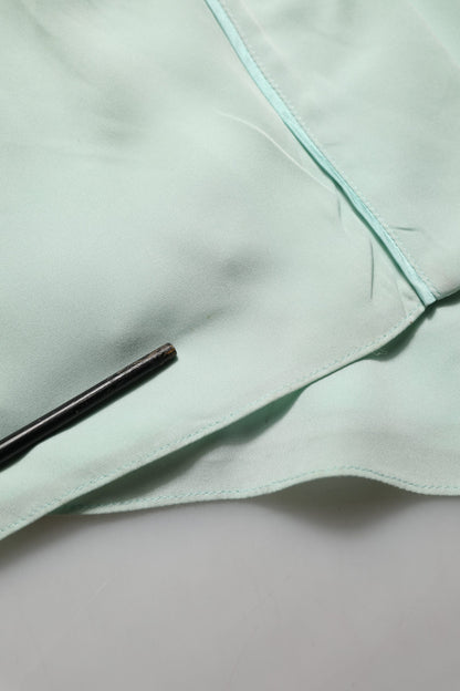 Mint Green Silk Lace Trim Abaya Maxi Dress