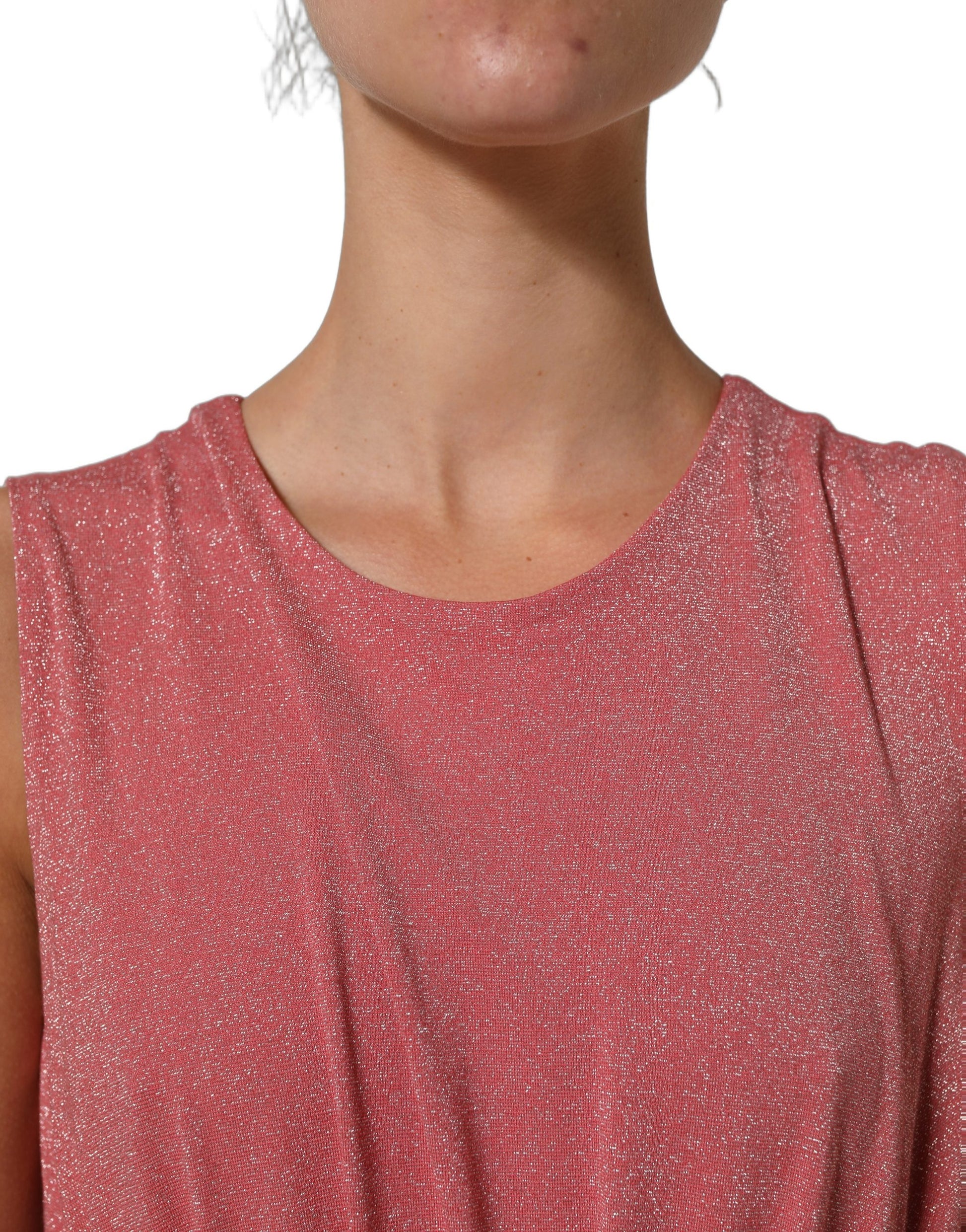 Coral Pink Pleated Sleeveless Max Dress