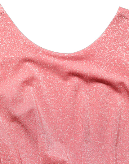 Coral Pink Pleated Sleeveless Max Dress