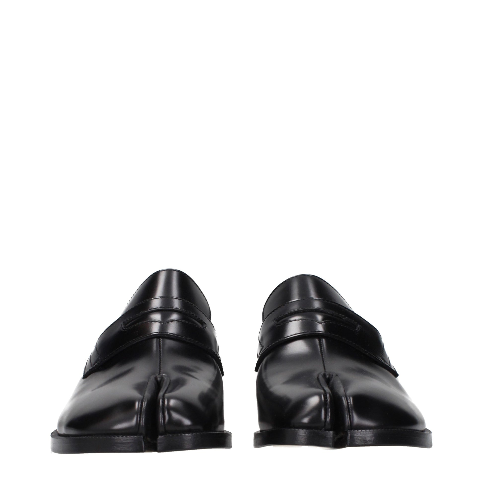 Black Leather Slip-On Loafers