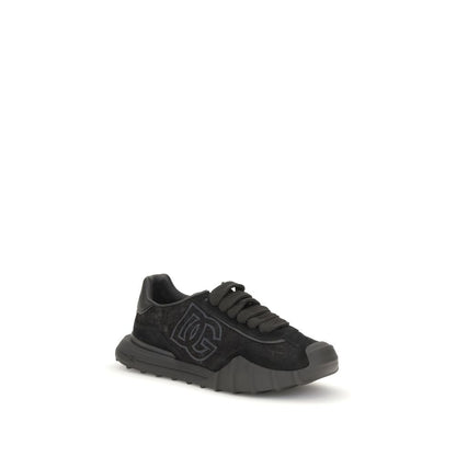 Black Calf Leather Bos Taurus Chunky Sneakers