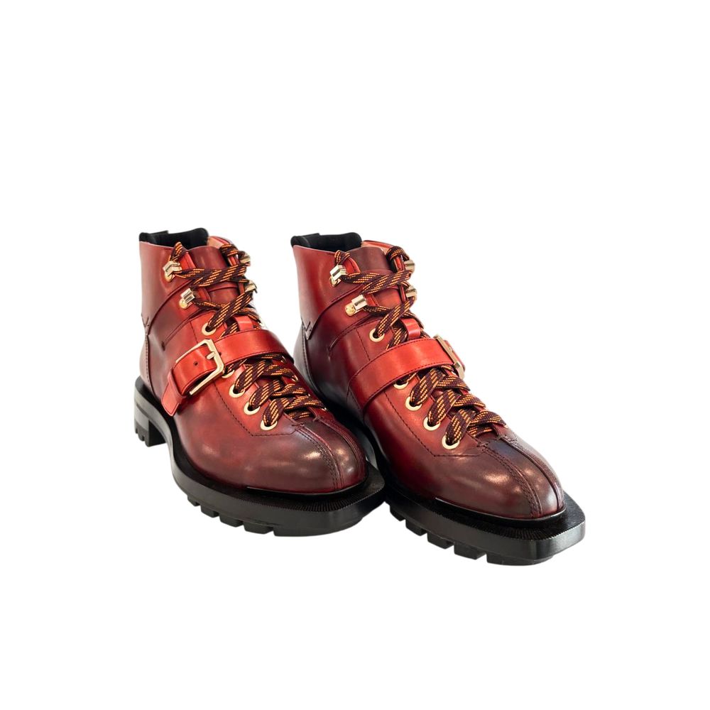 Red Leather Women Boot