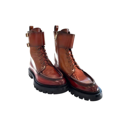 Red Leather Women Boots