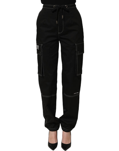 Black Vibe Cargo High Waist Straight Pants