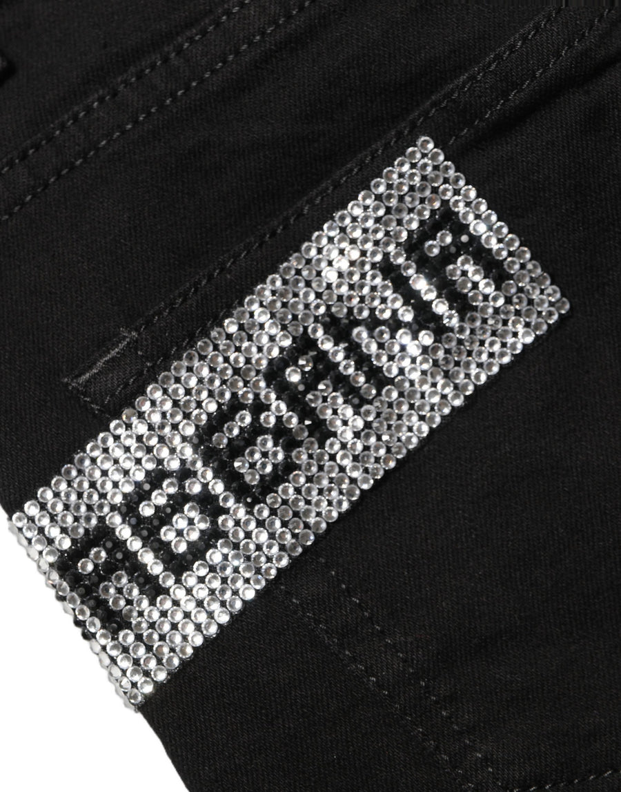 Black Grace Rhinestone HighWaist Denim Jeans