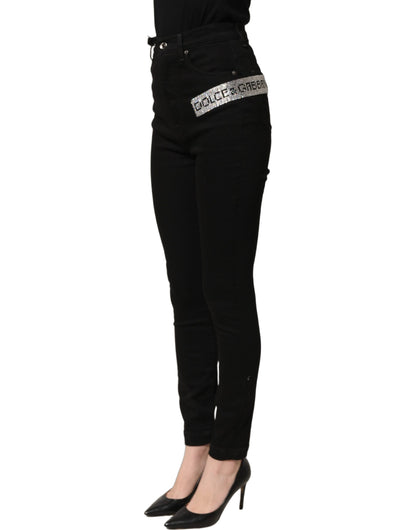 Black Grace Rhinestone HighWaist Denim Jeans