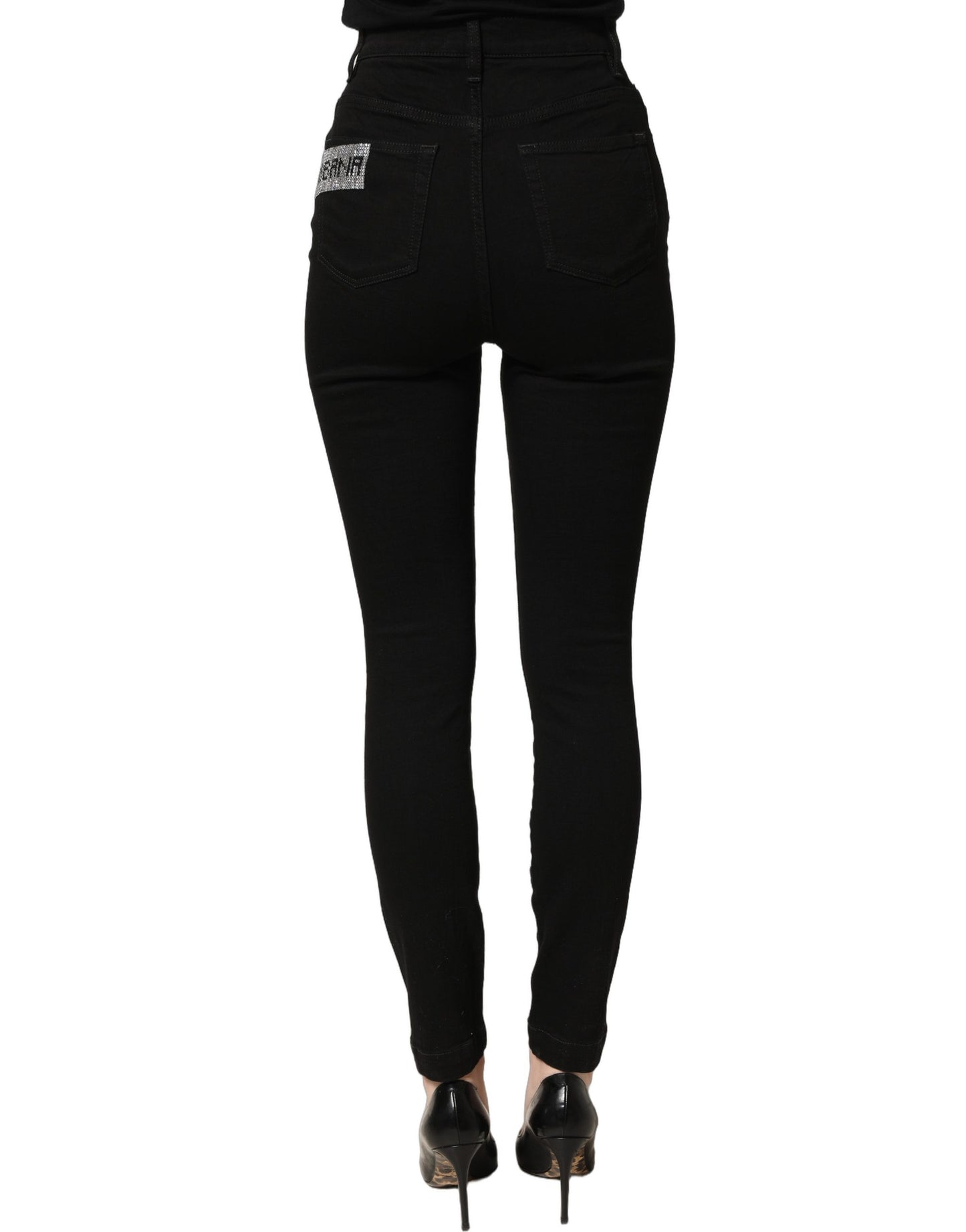 Black Grace Rhinestone HighWaist Denim Jeans