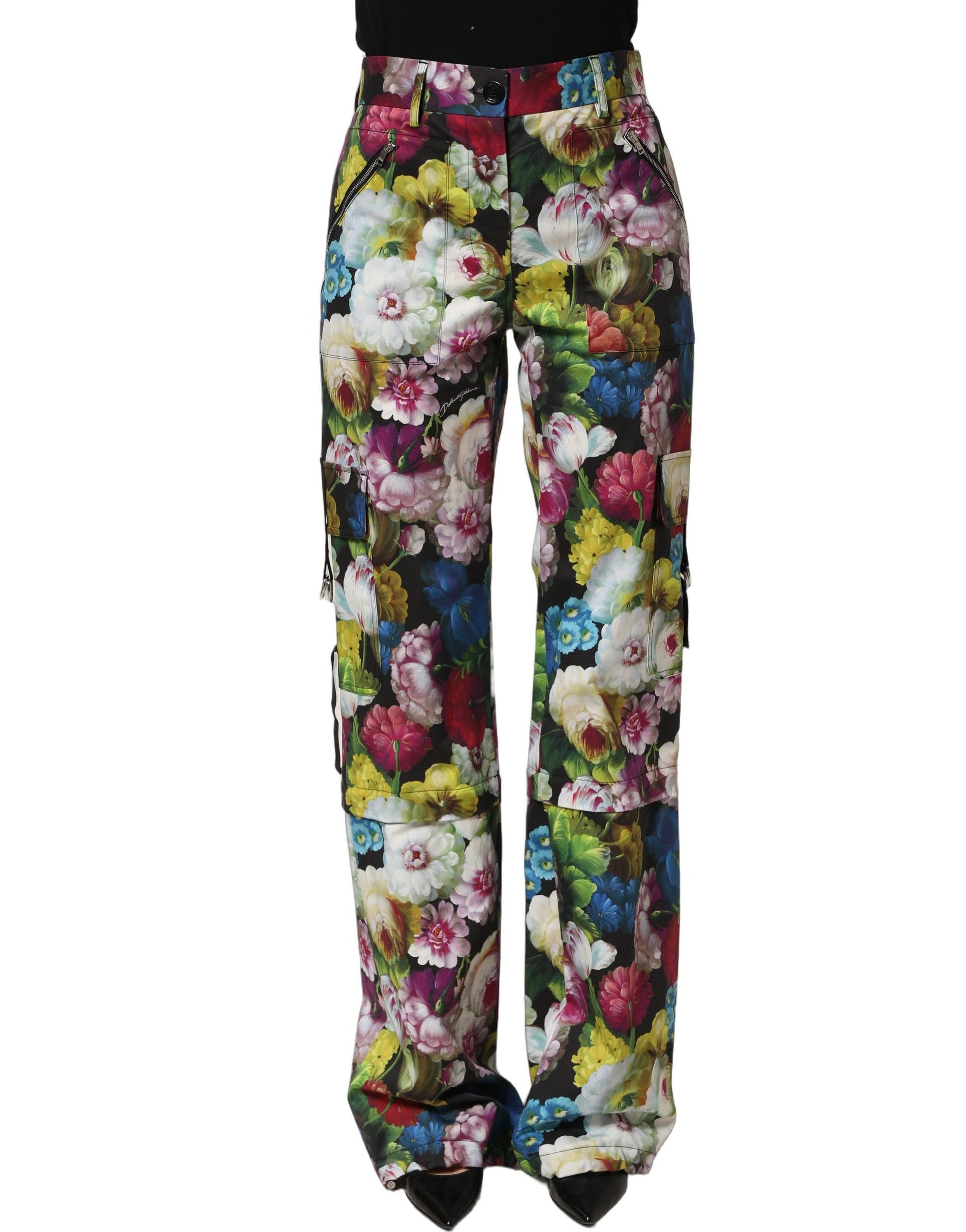 Multicolor Floral High Waist Wide Leg Pants