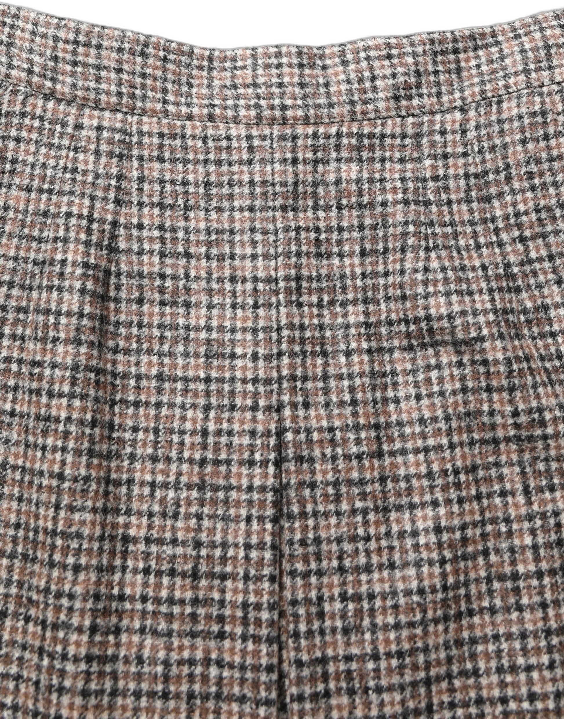 Brown Tweed High Waist A-line Mini Skirt