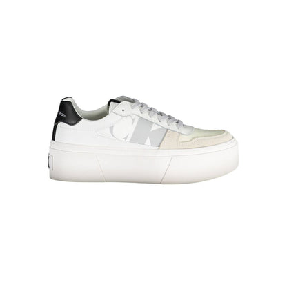 White Polyester Women's Sneaker