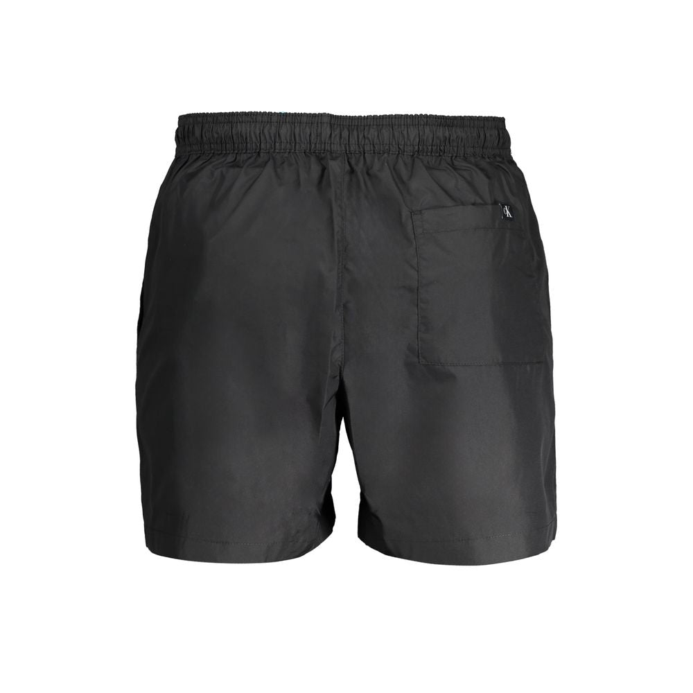 Black Polyester Men's Swimwear