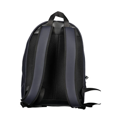 Blue Polyurethane Men's Backpack with Adjustable Straps