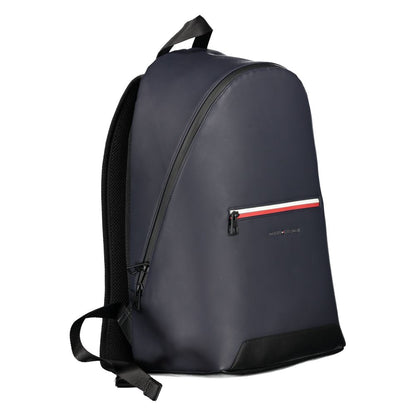 Blue Polyurethane Men's Backpack with Adjustable Straps