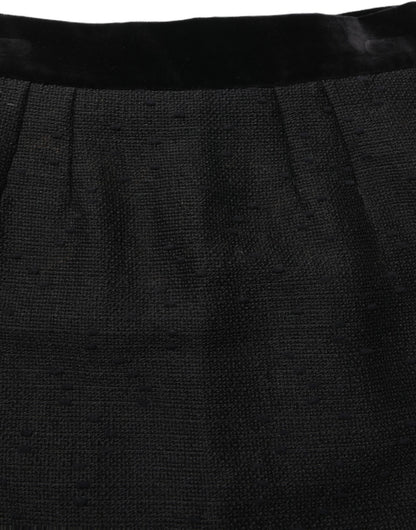 Black High Waist Pencil Cut Knee Length Skirt