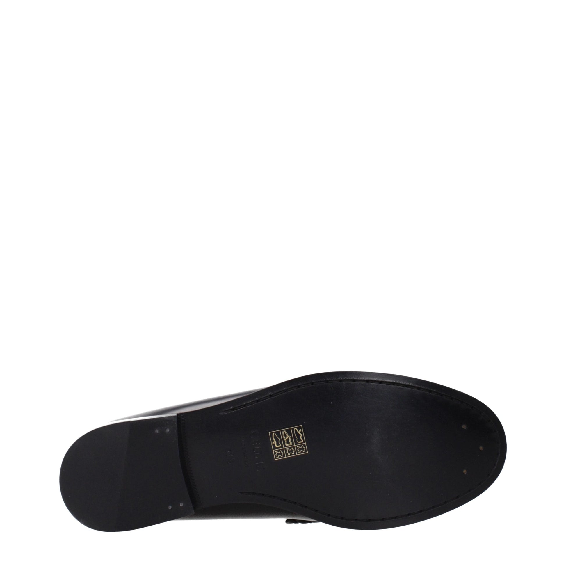 Black Leather Slip-On Loafers