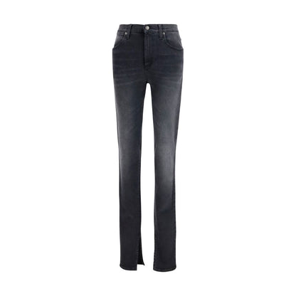 Black Cotton Skinny Jeans