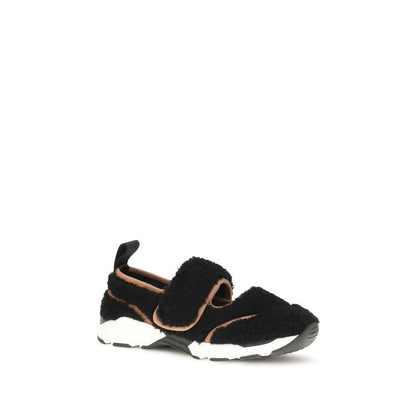 Black Polyamide Athletic Sneakers