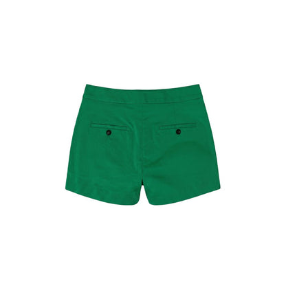 Green Cotton Womens Shorts