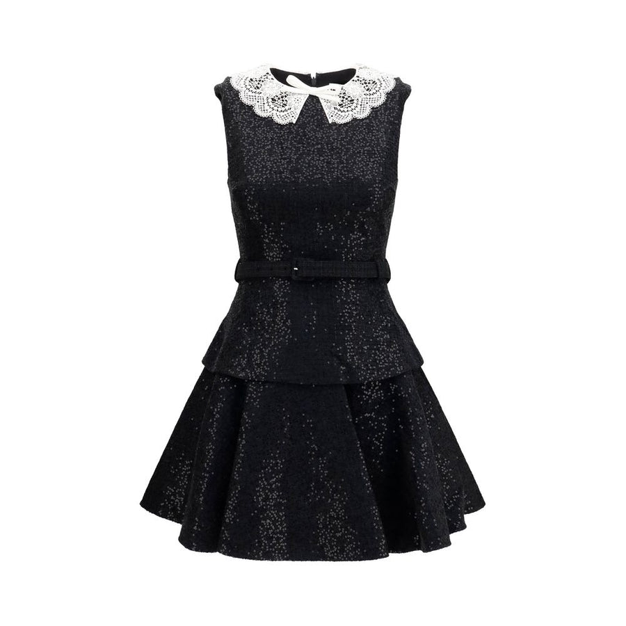 Black Polyester Casual Dress