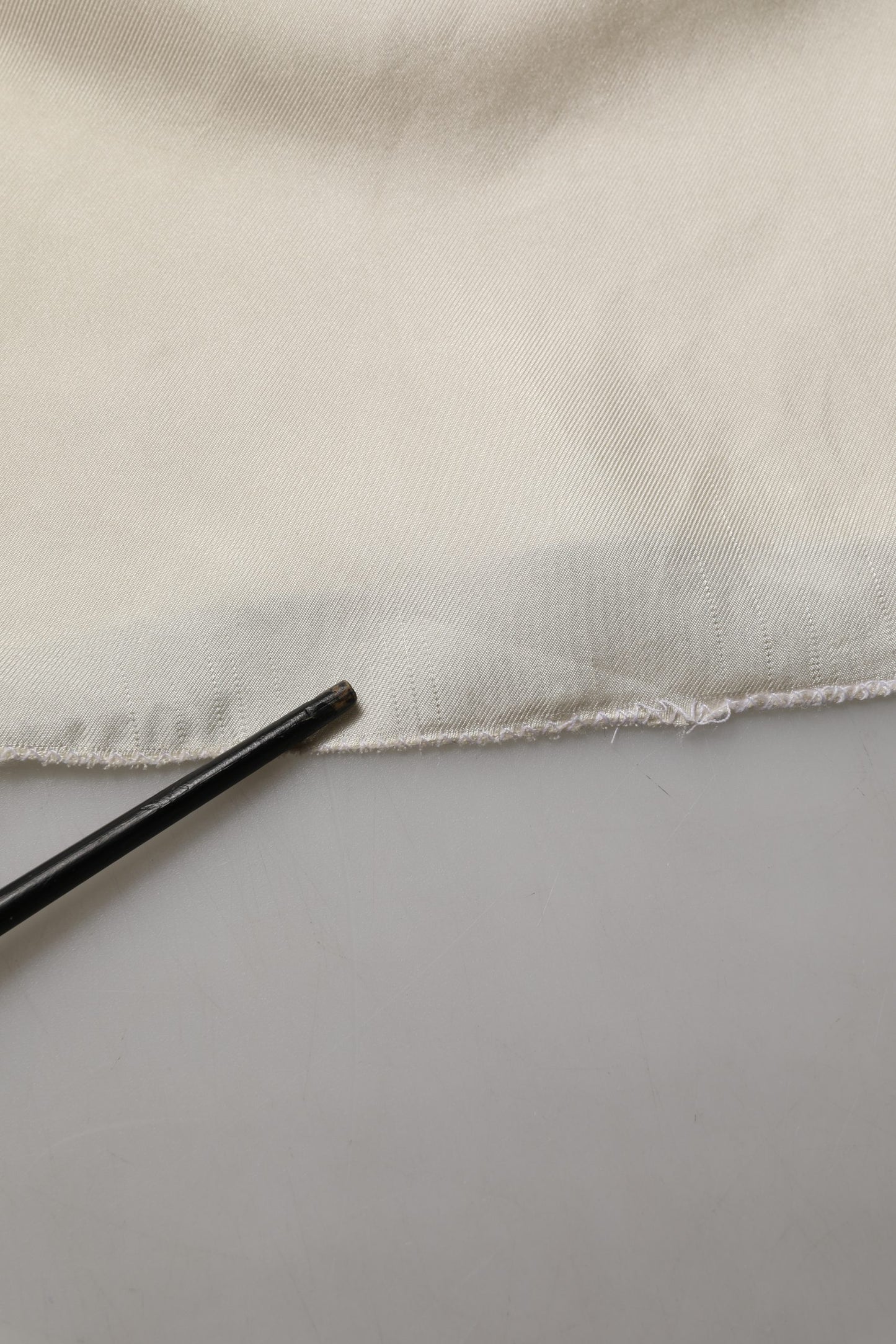 Off White Silk Straight Wide Leg Trouser Pants