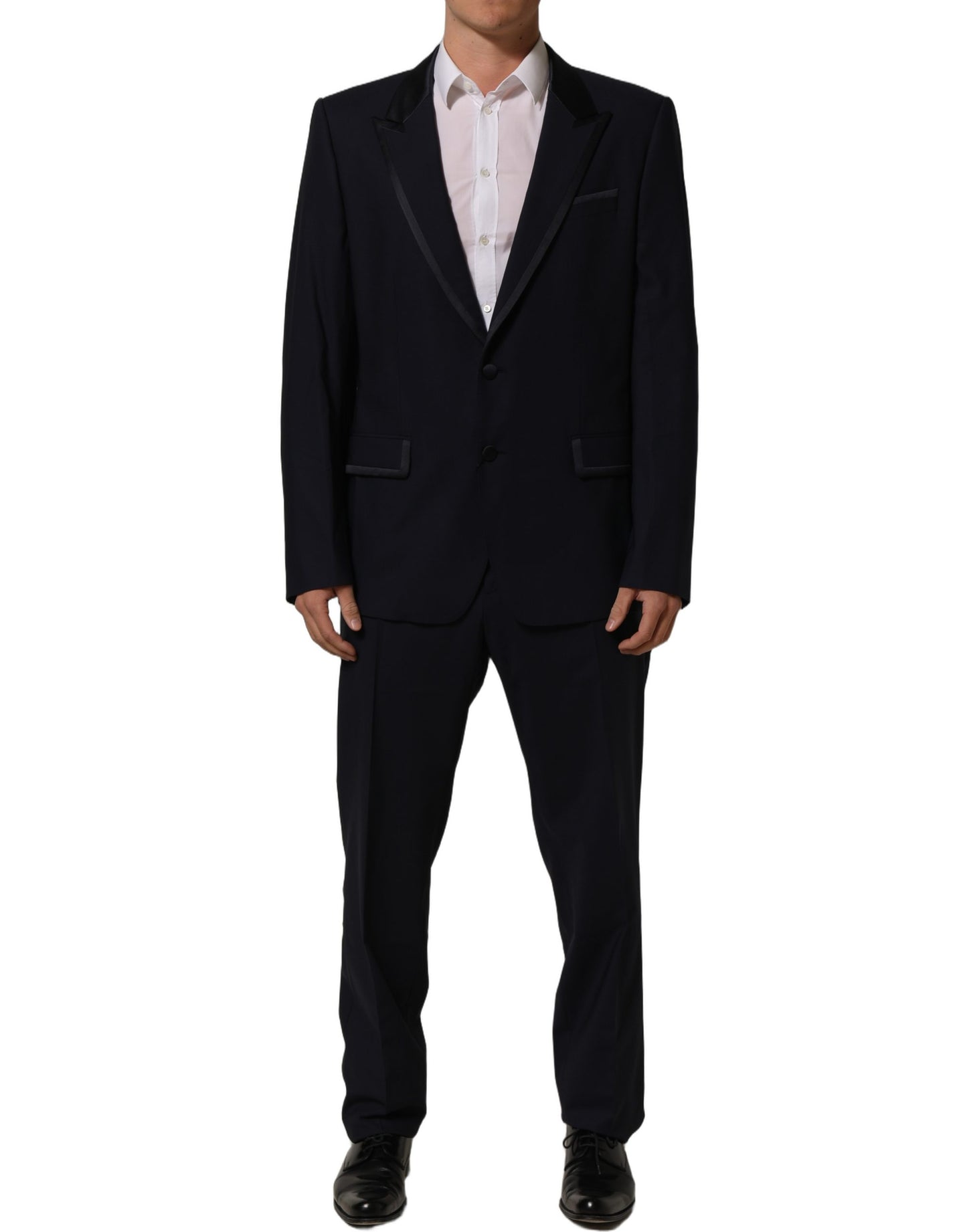 Dark Blue Single Breasted 2 Piece Men Suit