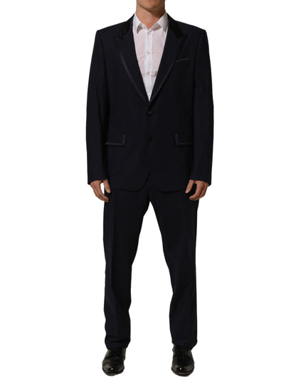 Dark Blue Single Breasted 2 Piece Men Suit