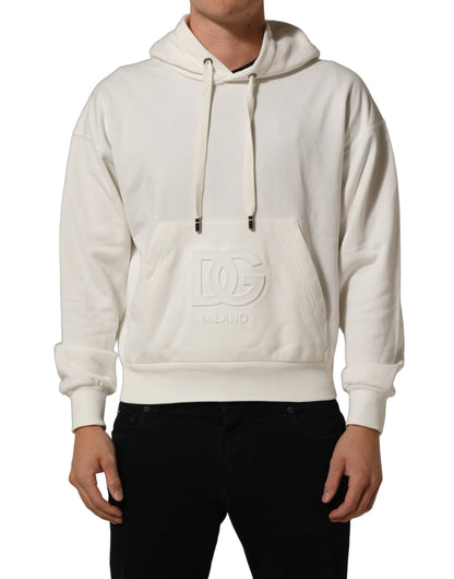 White Logo Hooded PulloverSweatshirt Sweater