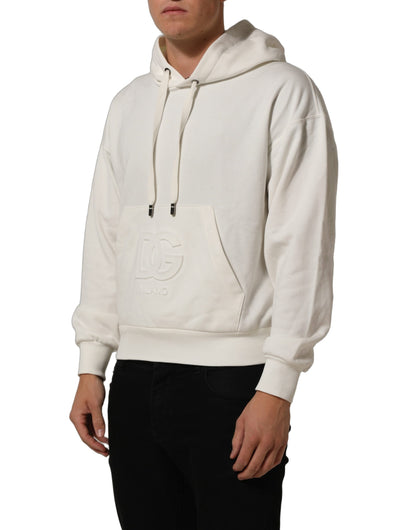 White Logo Hooded PulloverSweatshirt Sweater