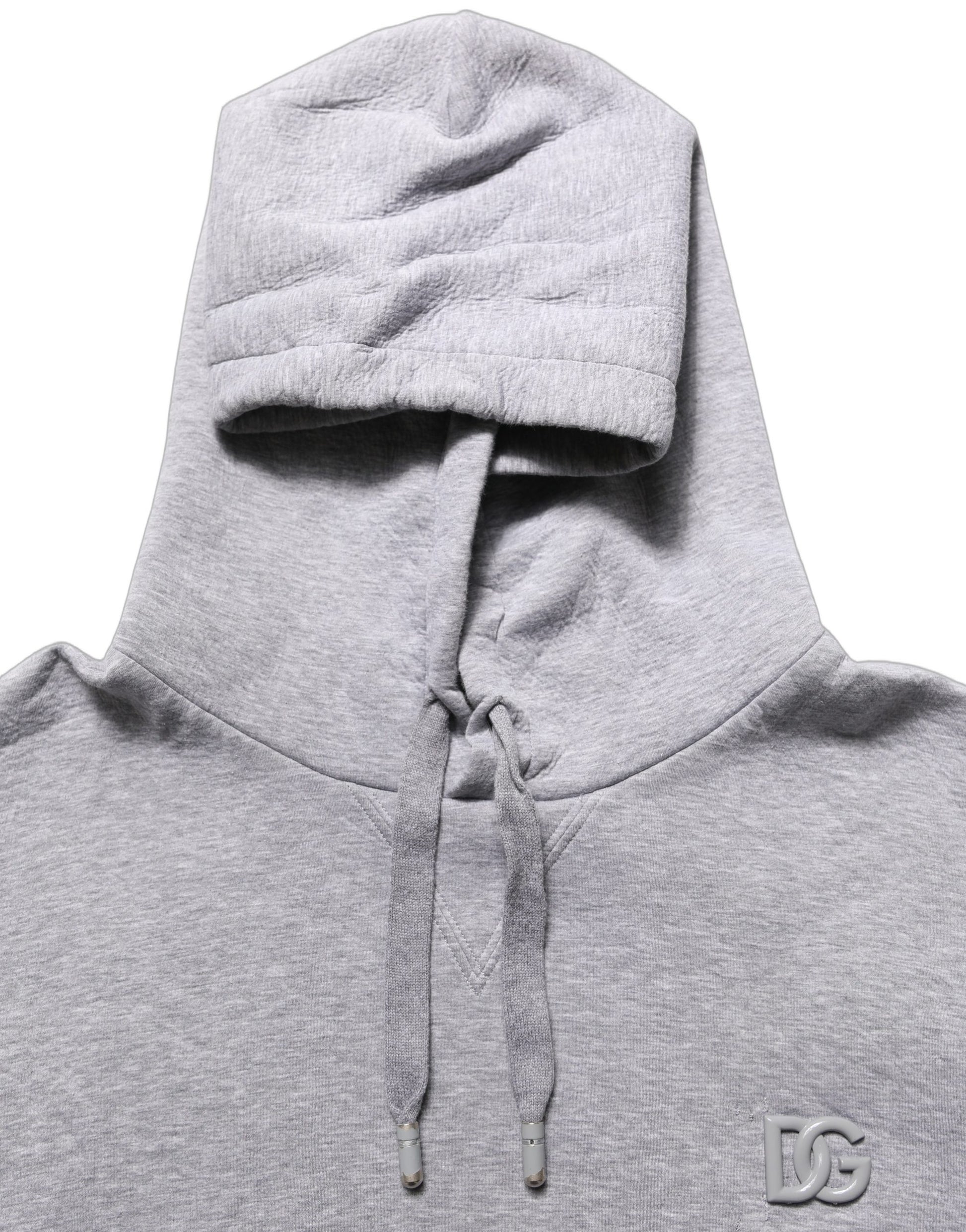Gray Cotton Logo Hooded Sweatshirt Sweater