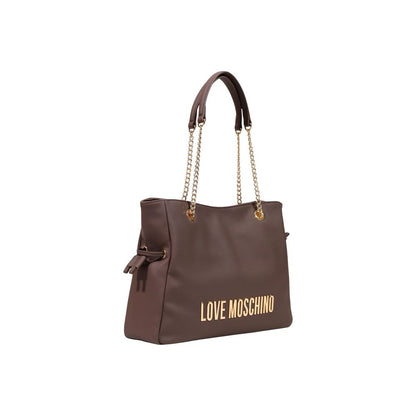 Brown Polyester Handbag