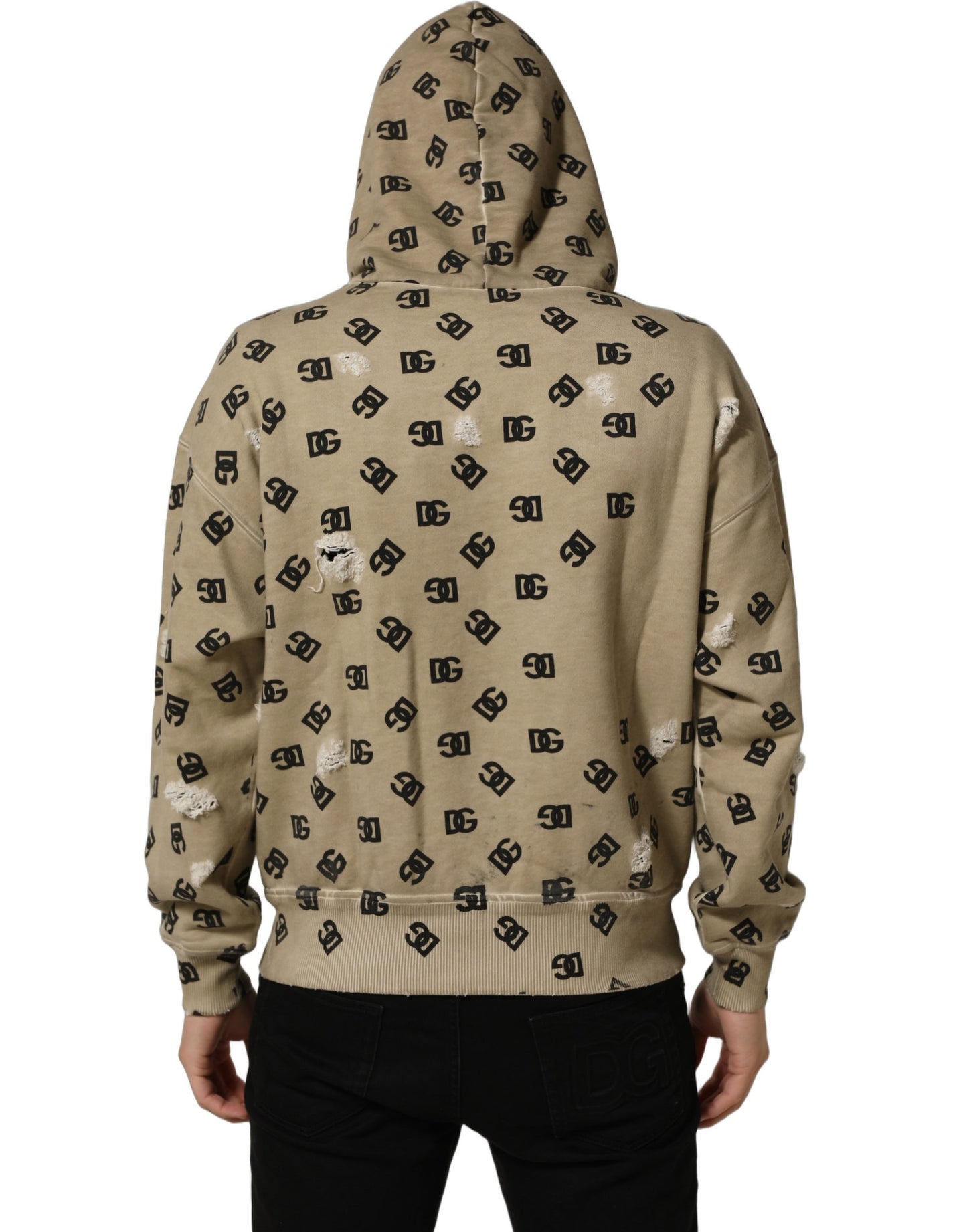 Brown Cotton Logo Hooded Sweatshirt Sweater