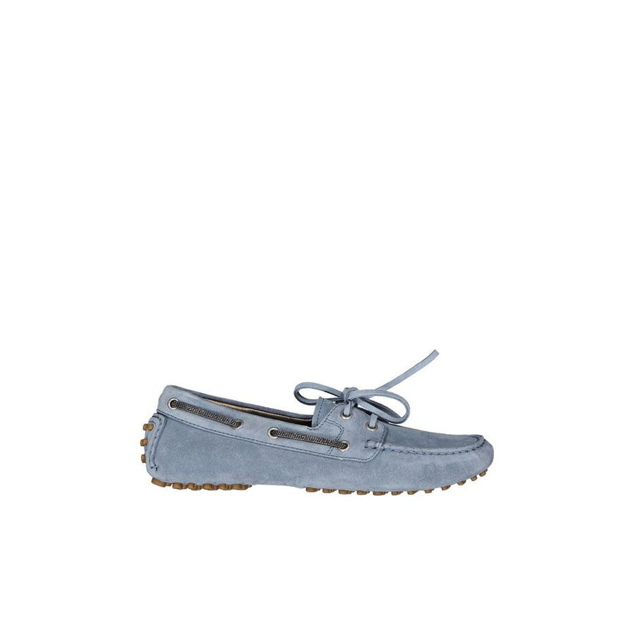 Blue Leather Moccassin
