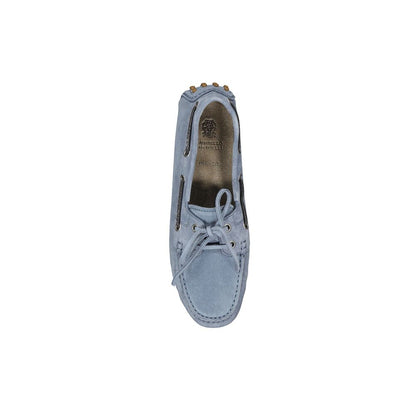 Blue Leather Moccassin