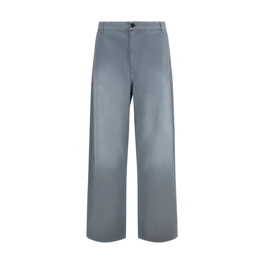 Gray Cotton Casual Pants