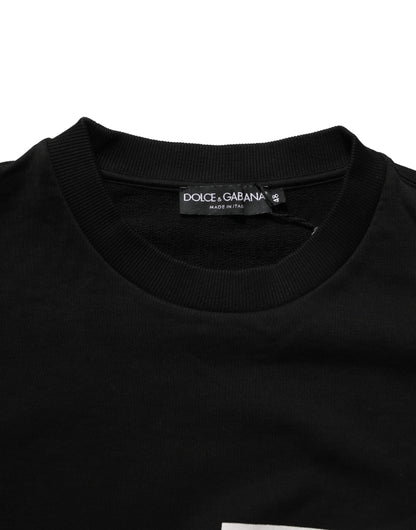 Black Cotton Logo Print Sweatshirt Sweater