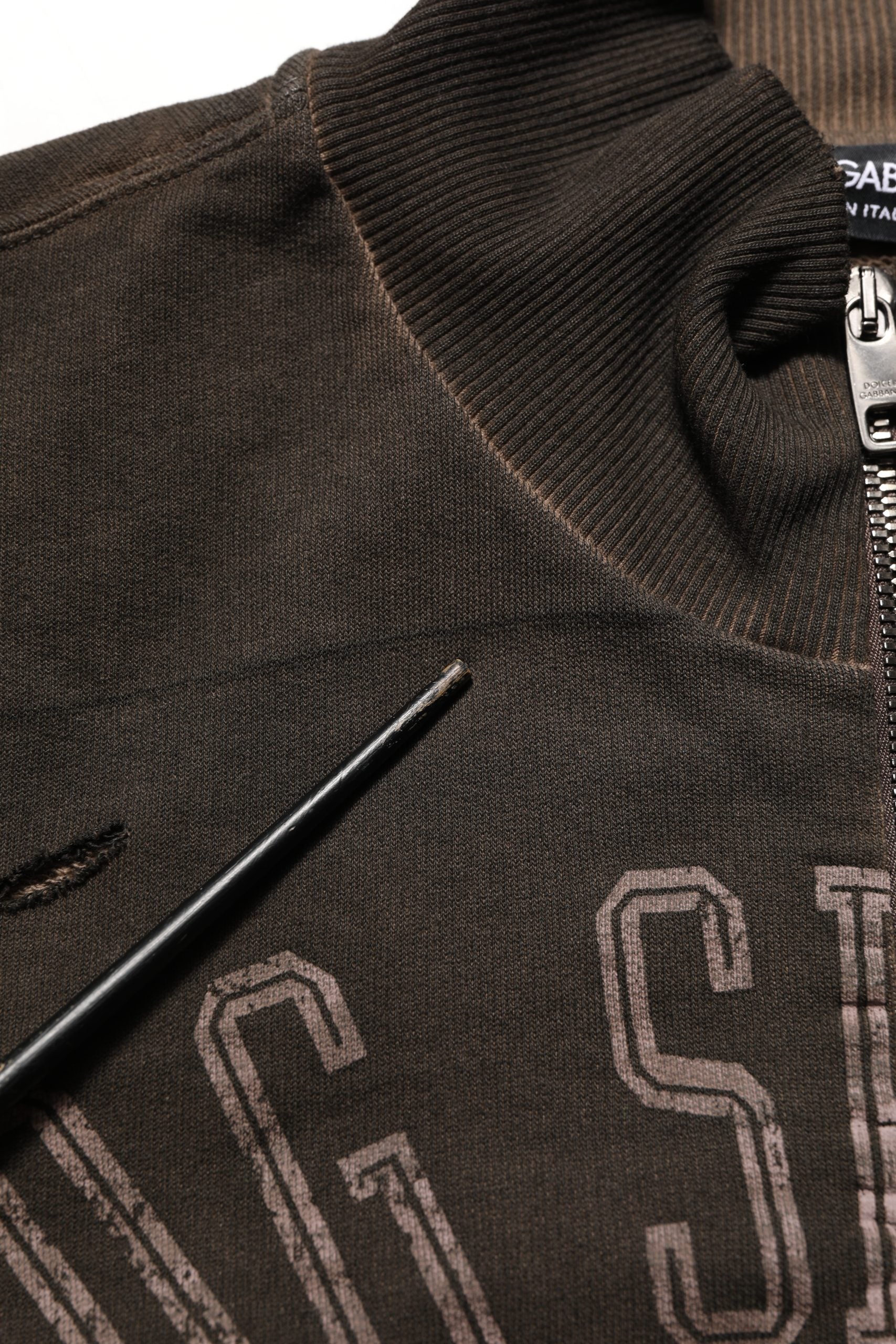 Brown Logo Print Full Zip Sweatshirt Sweater
