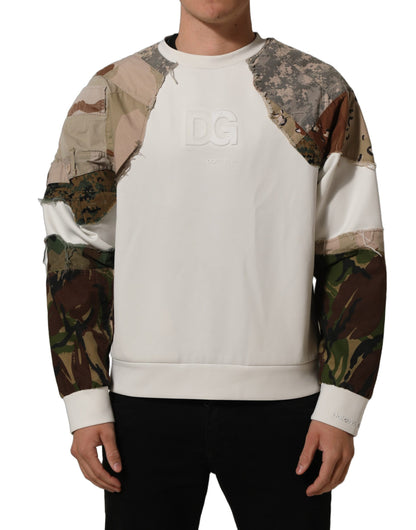 Multicolor Camo Patchwork Sweatshirt Sweater