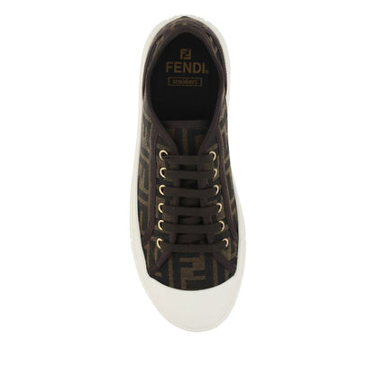 Brown Polyamide Low Top Sneakers