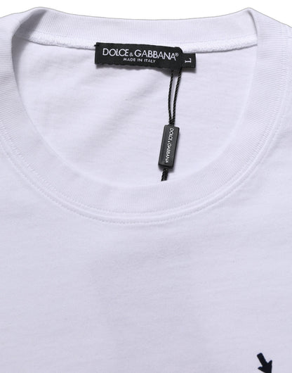 White Blue Stripe Cotton Short Sleeve T-shirt