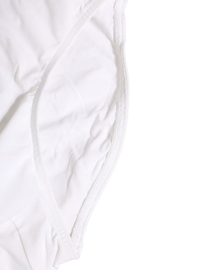 White Stretch Drawstring Swim Brief Swimwear
