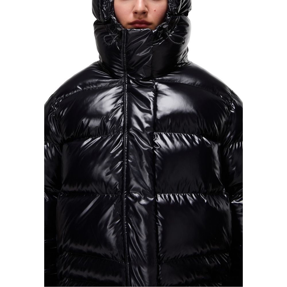 Black Recycled Polyester Full-Length Jacket