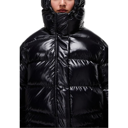 Black Recycled Polyester Full-Length Jacket