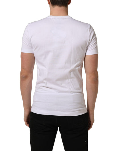 White DG Logo Cotton Crew Neck Men T-shirt